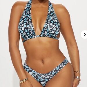*NWT* Fashion Nova Spring Bloom 2 Piece Bikini Blue Floral Set